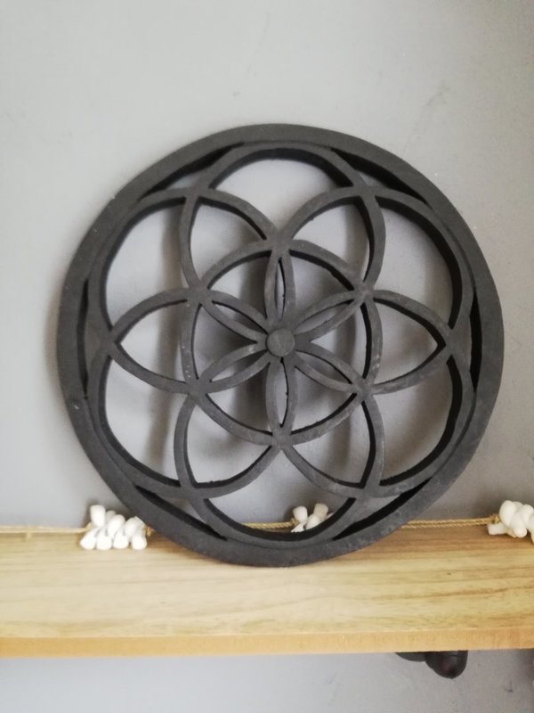 Holzdekoration Blume/Mandala von ByBazz 30cm