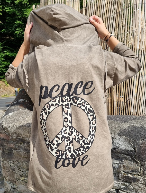 Sweatjacke - Peace & Love