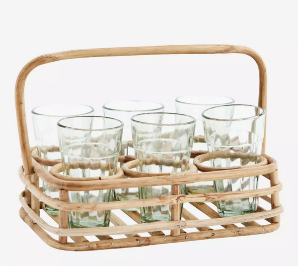 Trinkglashalter Bambus inklusive 6 Gläser - Madam Stoltz